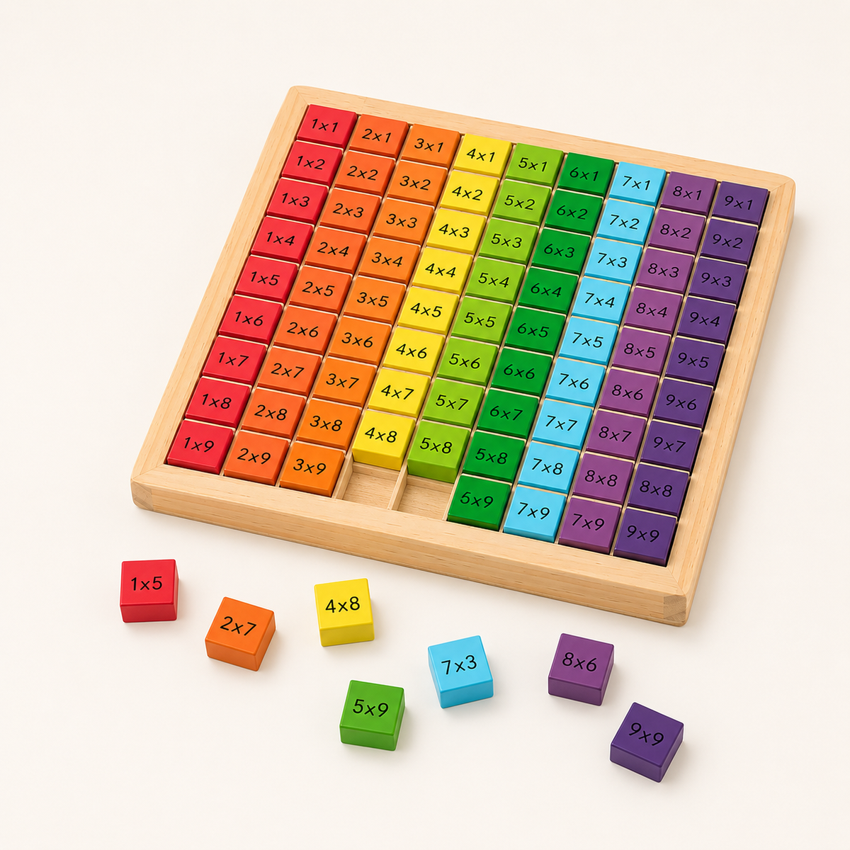 Houten leerbord voor vermenigvuldigen, educatief rekenspeelgoed voor kinderen