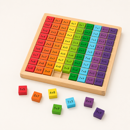 Houten leerbord voor vermenigvuldigen, educatief rekenspeelgoed voor kinderen