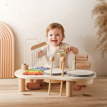 Wooden Musical Learning Table Multi Instrument Activity Toy