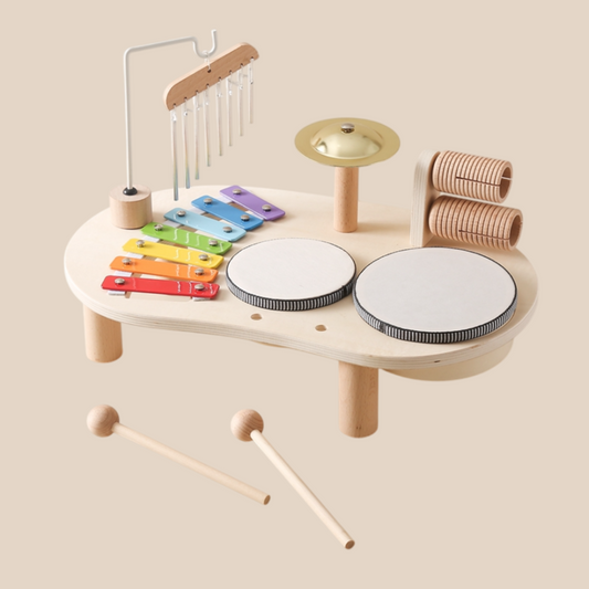 Wooden Musical Learning Table Multi Instrument Activity Toy