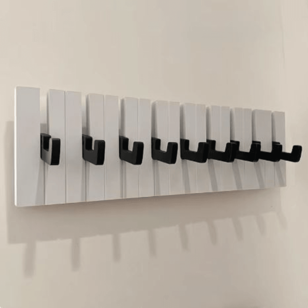 Wooden Piano Keys Coat Rack | Stylish Wall-Mounted Organizer for Music Lovers