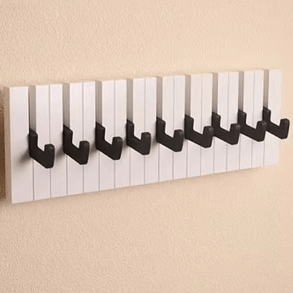 Wooden Piano Keys Coat Rack | Stylish Wall-Mounted Organizer for Music Lovers