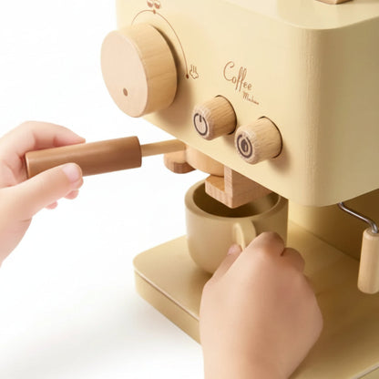 Wooden Pretend Coffee Maker Play Kitchen Set for Toddlers