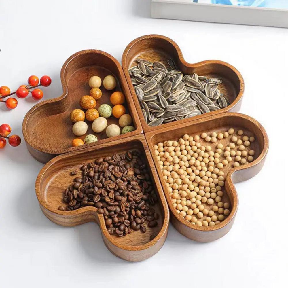 Wooden Serving Bowl Set of 4 Natural Snack Tapas Dishes