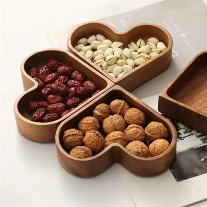 Wooden Serving Bowl Set of 4 Natural Snack Tapas Dishes