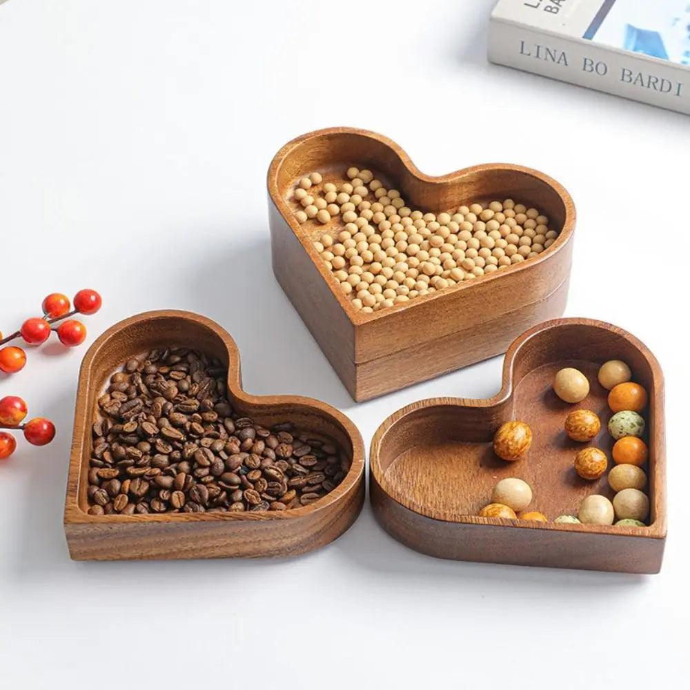 Wooden Serving Bowl Set of 4 Natural Snack Tapas Dishes