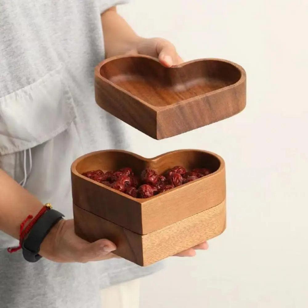 Wooden Serving Bowl Set of 4 Natural Snack Tapas Dishes