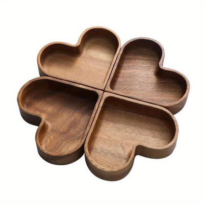 Wooden Serving Bowl Set of 4 Natural Snack Tapas Dishes