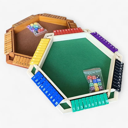 Wooden Shut The Box Dice Game Family Strategy Board Game