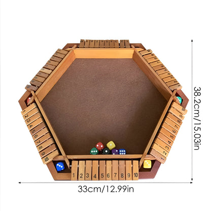 Wooden Shut The Box Dice Game Family Strategy Board Game