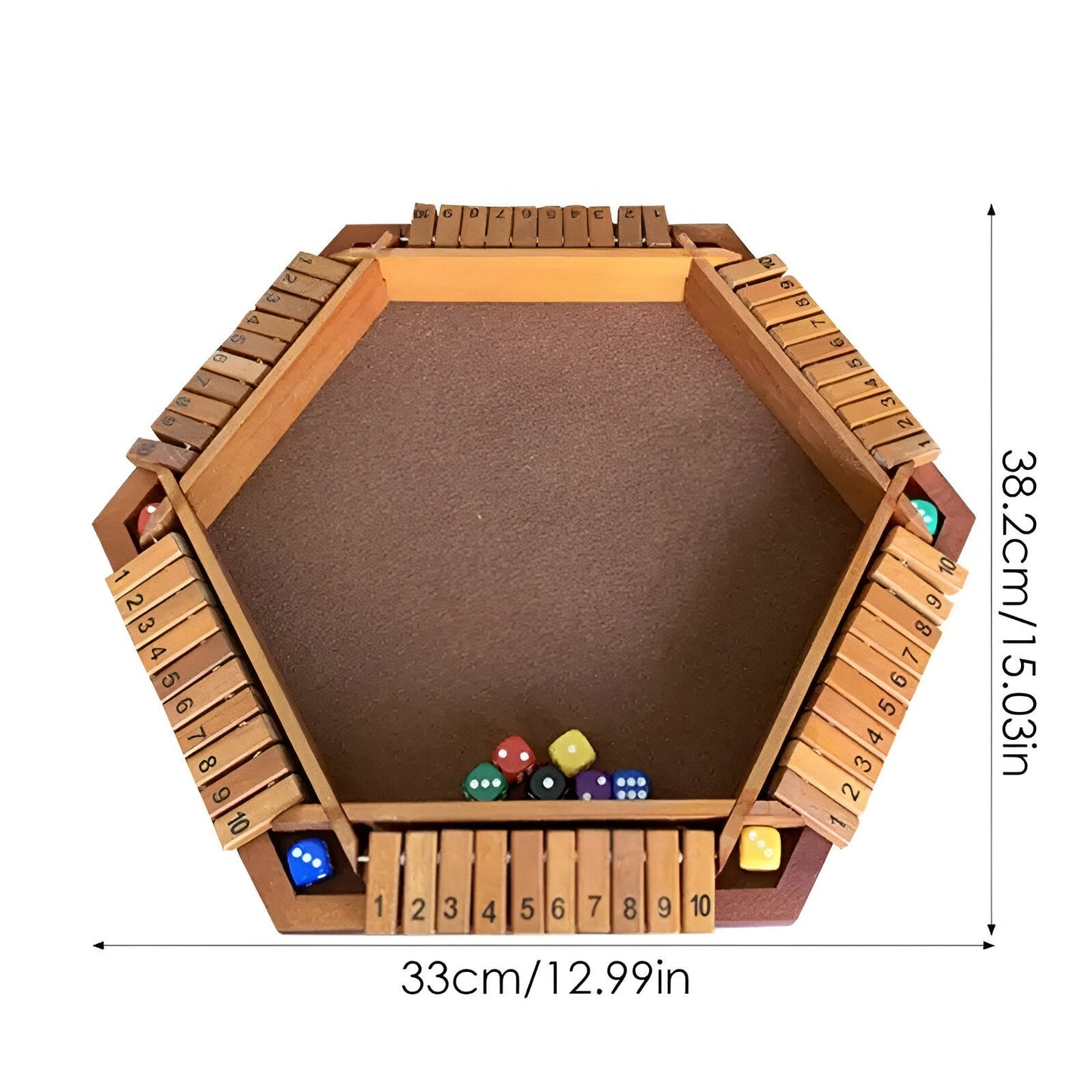 Wooden Shut The Box Dice Game Family Strategy Board Game