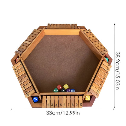 Wooden Shut The Box Dice Game Family Strategy Board Game