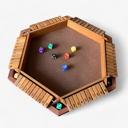Wooden Shut The Box Dice Game Family Strategy Board Game