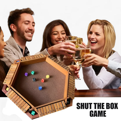 Wooden Shut The Box Dice Game Family Strategy Board Game