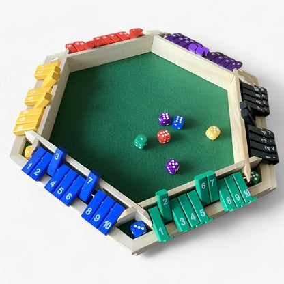 Wooden Shut The Box Dice Game Family Strategy Board Game