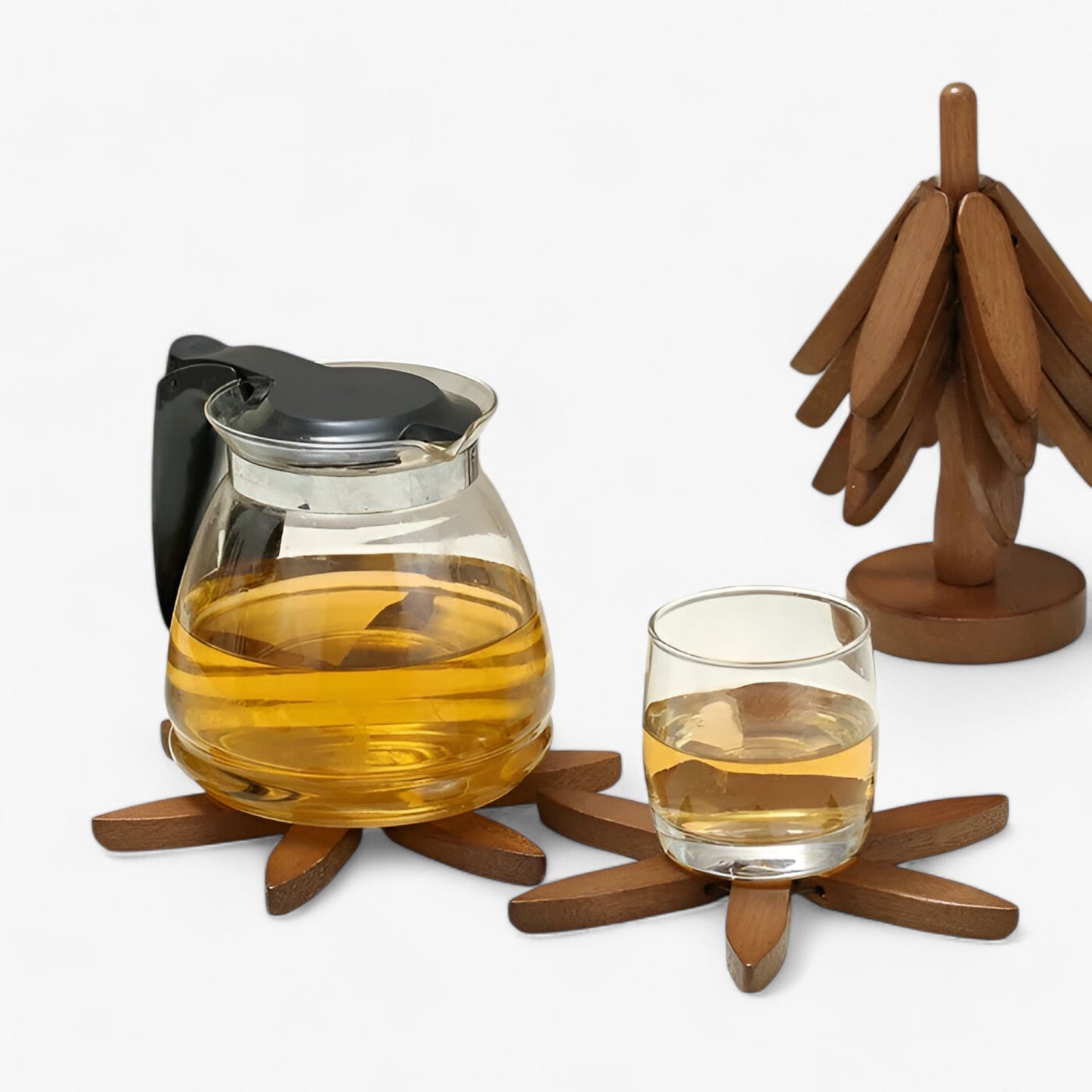 Wooden Table Coasters Walnut Heat Resistant Pot Holder Mats