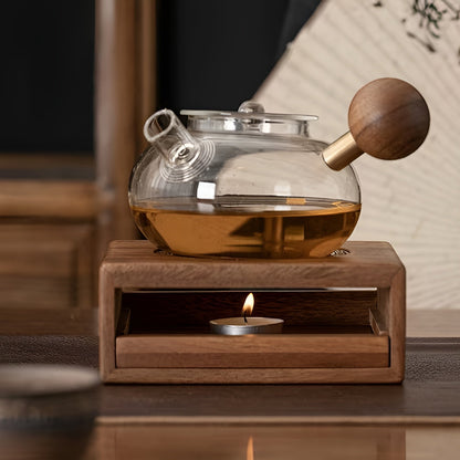 Wooden Teapot Warmer Tealight Tea Pot Heating Stand