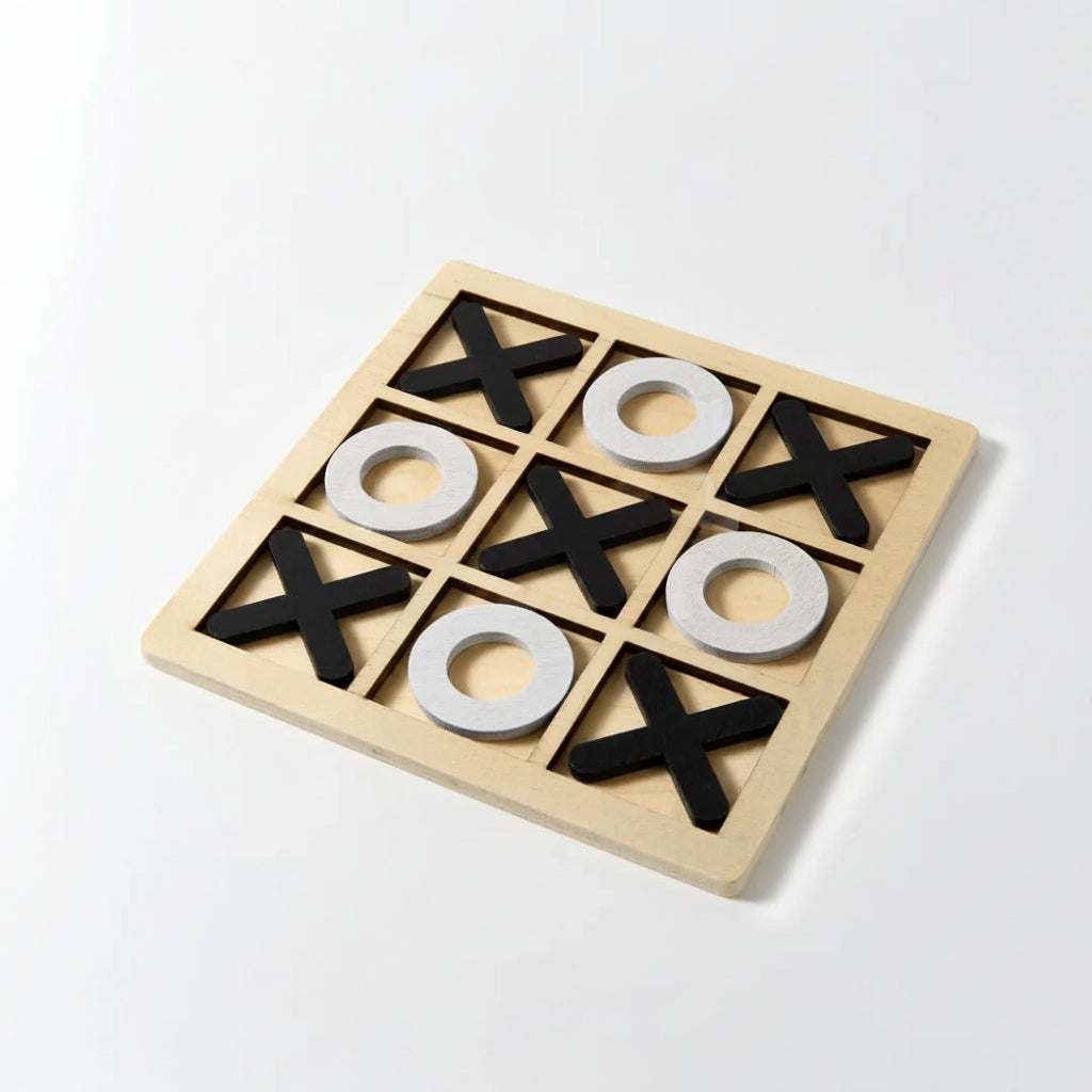 Wooden Tic Tac Toe Board Game Family Strategy Game for Kids