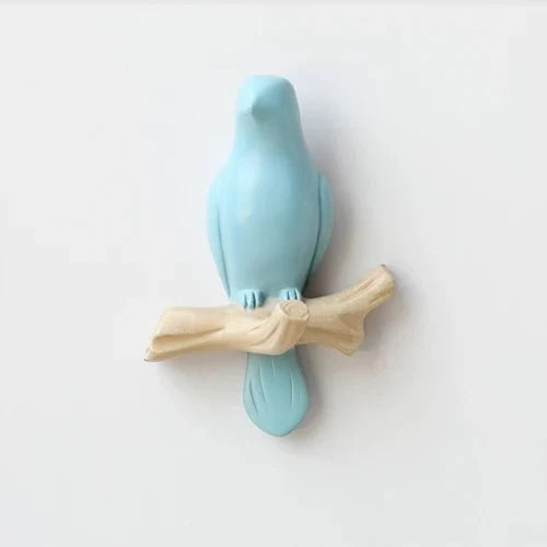 Wooden Wall Coat Rack Bird Design Decorative Hooks For Jackets Bags Hats