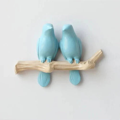 Wooden Wall Coat Rack Bird Design Decorative Hooks For Jackets Bags Hats