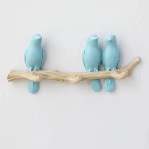 Wooden Wall Coat Rack Bird Design Decorative Hooks For Jackets Bags Hats