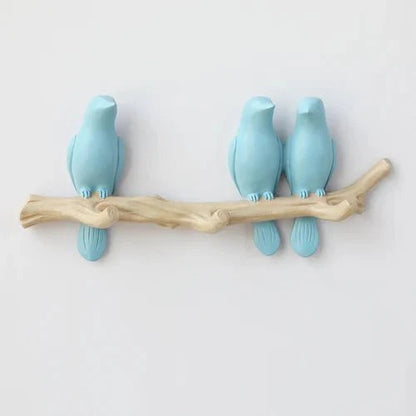 Wooden Wall Coat Rack Bird Design Decorative Hooks For Jackets Bags Hats