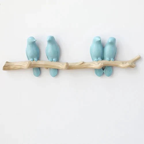 Wooden Wall Coat Rack Bird Design Decorative Hooks For Jackets Bags Hats