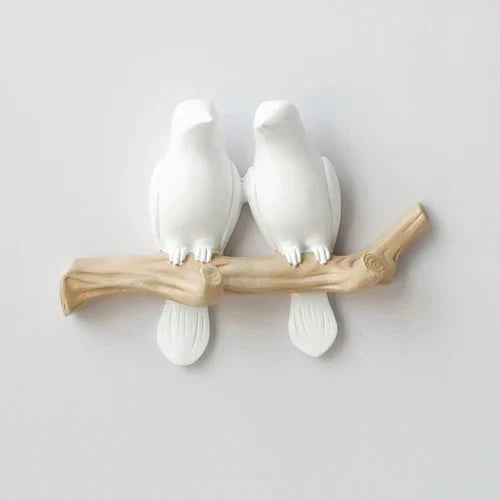 Wooden Wall Coat Rack Bird Design Decorative Hooks For Jackets Bags Hats