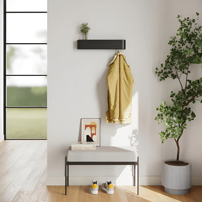 Wooden Wall Coat Rack Modern Entryway Storage Organizer