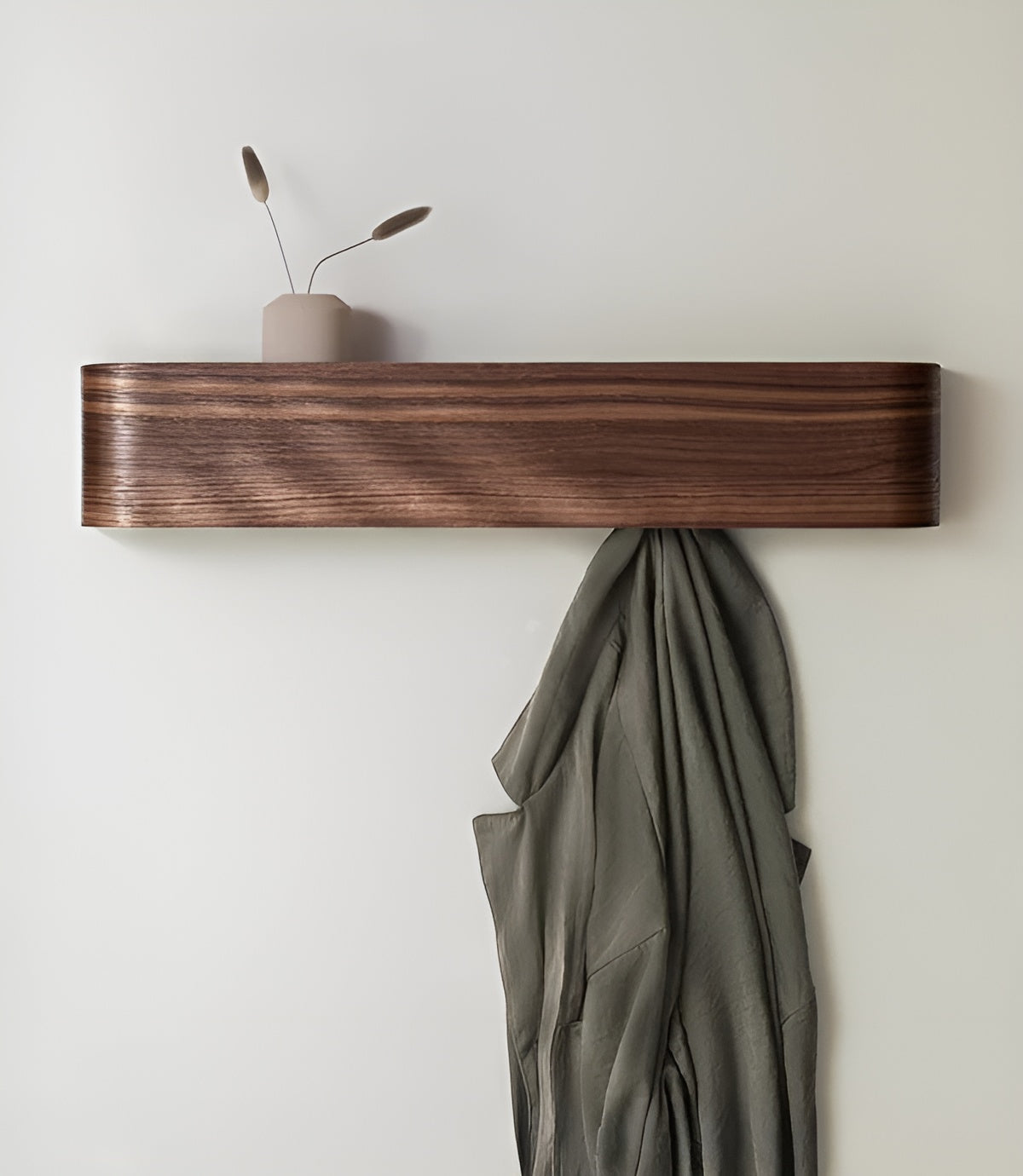 Wooden Wall Coat Rack Modern Entryway Storage Organizer