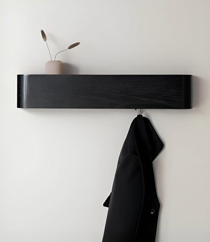 Wooden Wall Coat Rack Modern Entryway Storage Organizer
