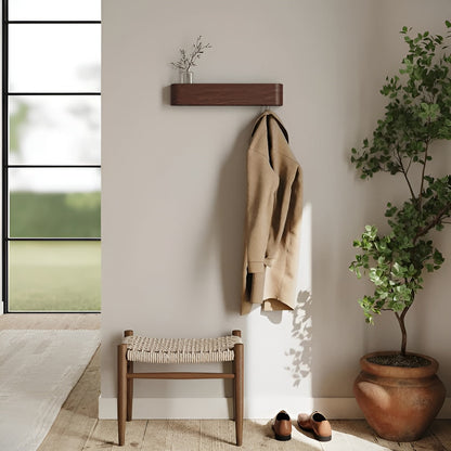 Wooden Wall Coat Rack Modern Entryway Storage Organizer