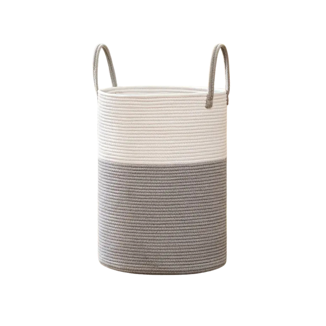 Woven Rope Laundry Basket Large Storage Organizer Bin