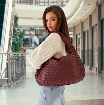 Woven Shopper Handbag Women Large Capacity Tote Bag