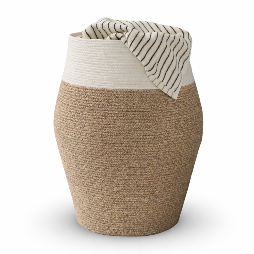 XL Cotton Rope Laundry Basket Foldable Storage Hamper