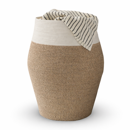 XL Cotton Rope Laundry Basket Foldable Storage Hamper