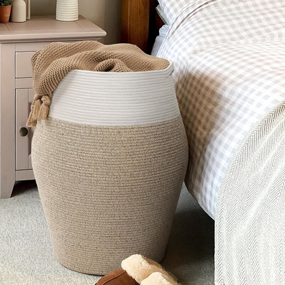 XL Cotton Rope Laundry Basket Foldable Storage Hamper