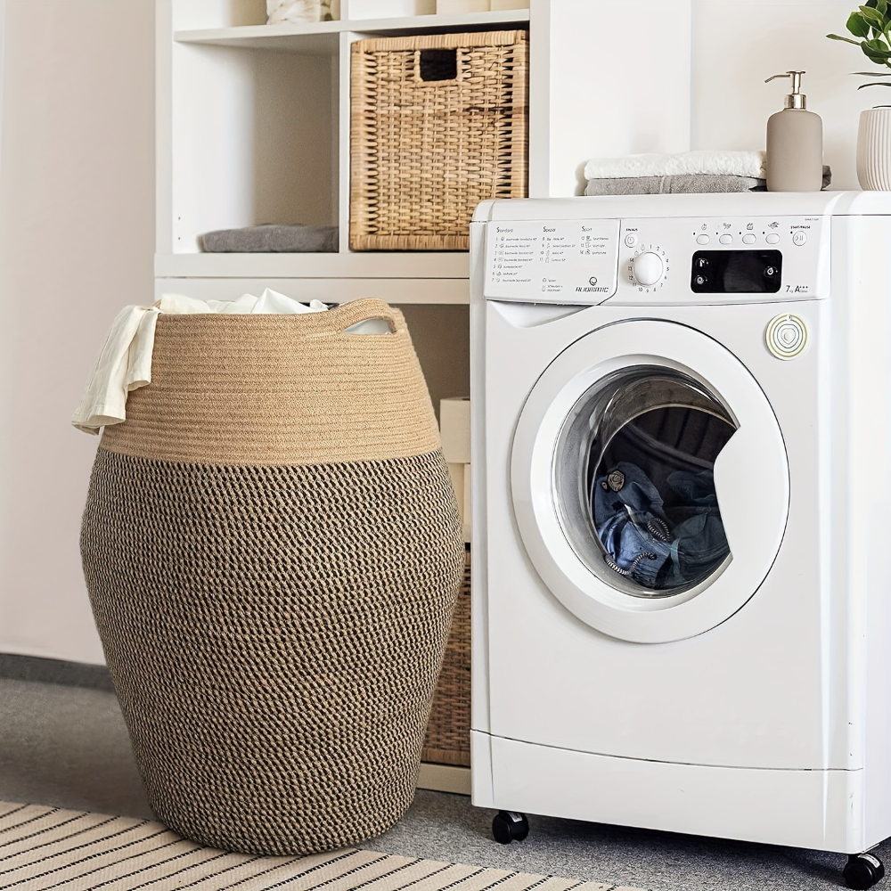 XL Cotton Rope Laundry Basket Foldable Storage Hamper