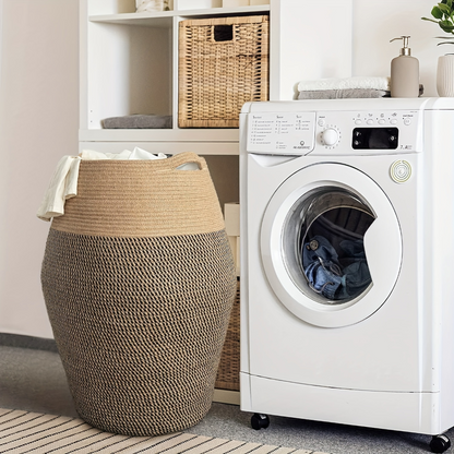 XL Cotton Rope Laundry Basket Foldable Storage Hamper